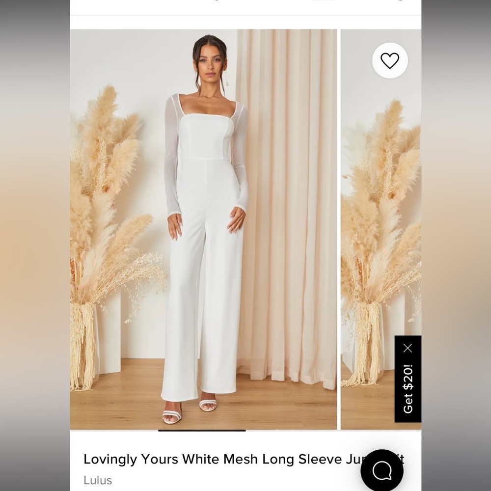 Lulus white mesh jump suit